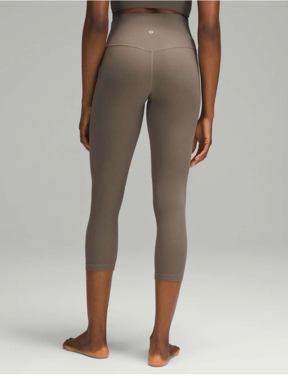 LULULEMON • Align Ribbed High-Rise Crop leggings 23" Nomad brown